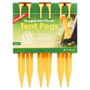 Coghlan's 9" ABS Plastic Tent Pegs - 6 Pack with No-Slip Hook, Secure Tents & Awnings