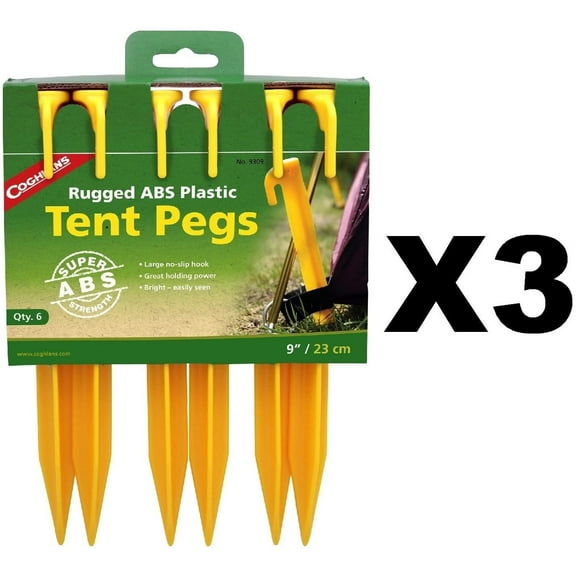 Coghlan's 9309 9" ABS Tent Pegs 6 Count