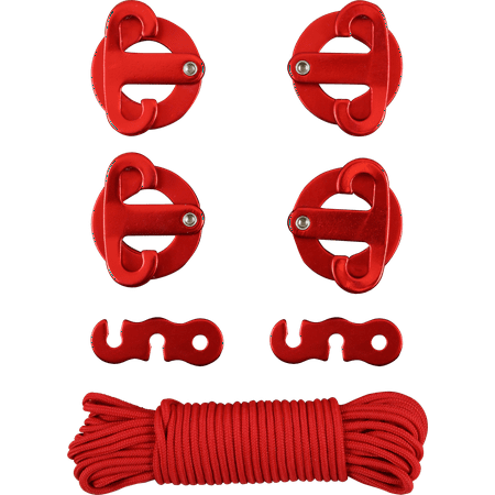 Coghlan's Anchor Clip Attachment Set, Red Anodized Aluminum Suspended Cord Line for Multipurpose Hanging of Gear, For Camping and Outdoor Use