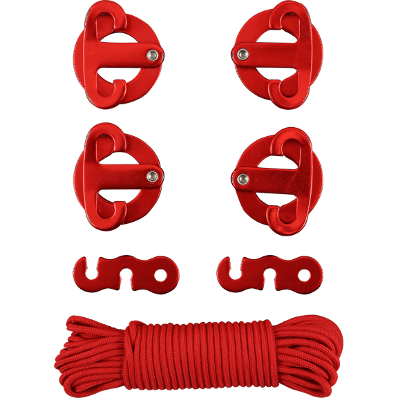 Coghlan's Anchor Clip Attachment Set, Red Anodized Aluminum Suspended Cord Line for Multipurpose Hanging of Gear, For Camping and Outdoor Use