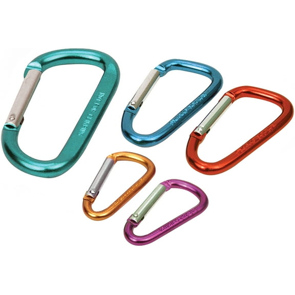 Coghlan's Carabiners 7.00" x 4.63" x 4.50" Spring Loaded Aluminum, Multicolor, 5 Count