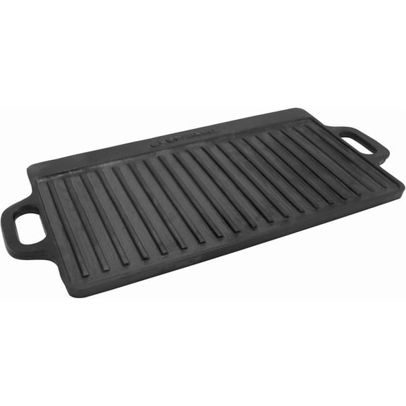 Coghlan's Cast Iron Griddle – Reversible Pre-Seasoned Camping Cookware for Grilling, Frying, and Outdoor Cooking – Durable and Versatile Skillet Pan, 18 x 9 Inches