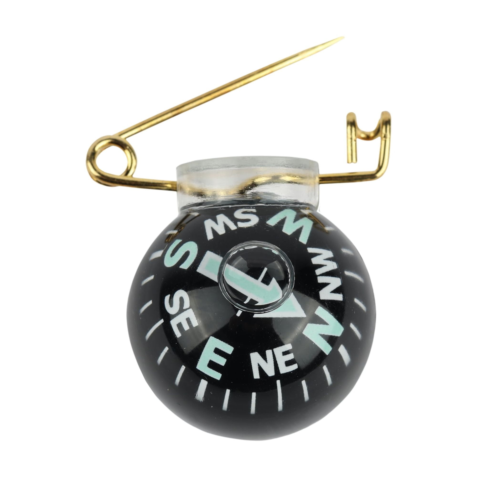 Coghlan's Pin-On Compass, Rotating Ball Type, Luminous Arrows, Easy-to-Attach Brass Pin for Camping, Hiking, Outdoor Activities