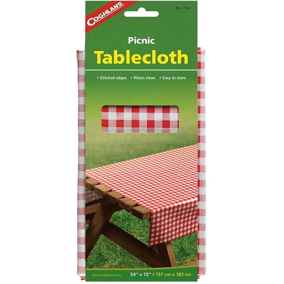 Coghlan's Red Vinyl Tablecloth 4.5 ft. 6 ft.