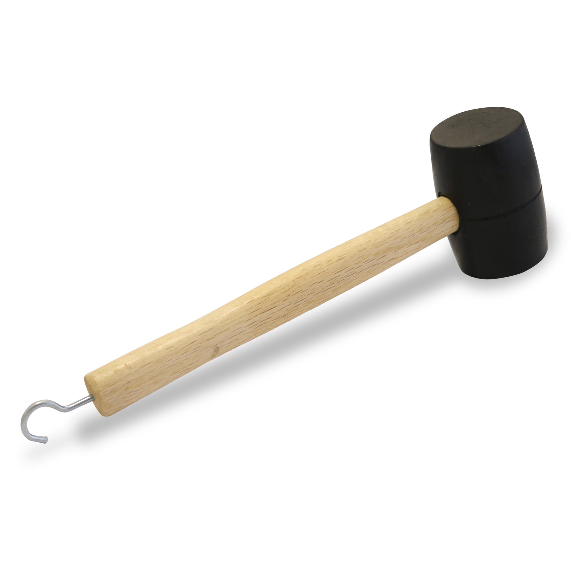 Coghlan's Rubber Mallet with Wooden Handle and Butt Hook for Camping, Tent Pegs