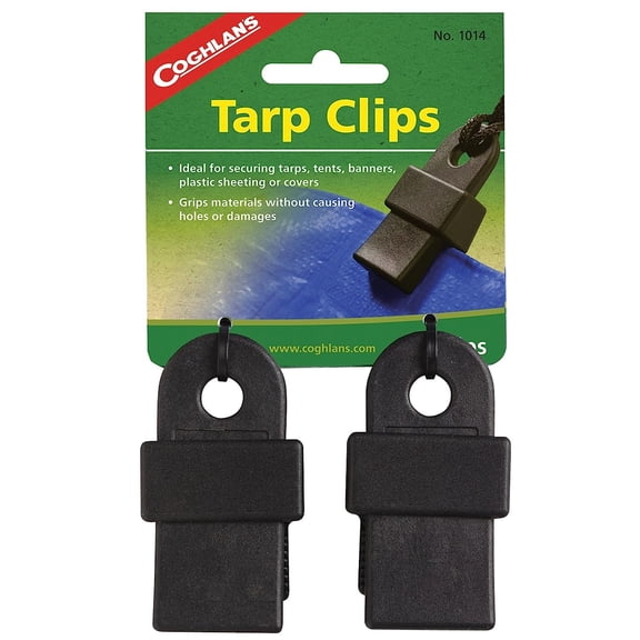 Coghlan's Tarp Clips, For holding tarps and tents, Black, 2 Count