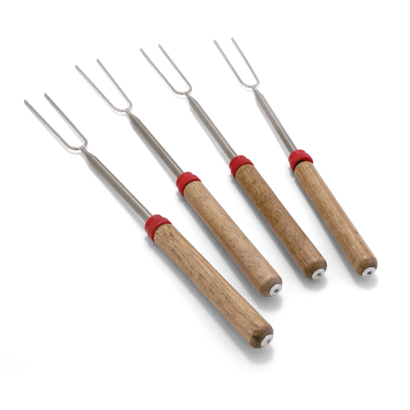 Coghlan's Telescoping Roasting Fork 12.5  to 34 inch,Chrome-Plated Steel, Extendable, 4 Pack