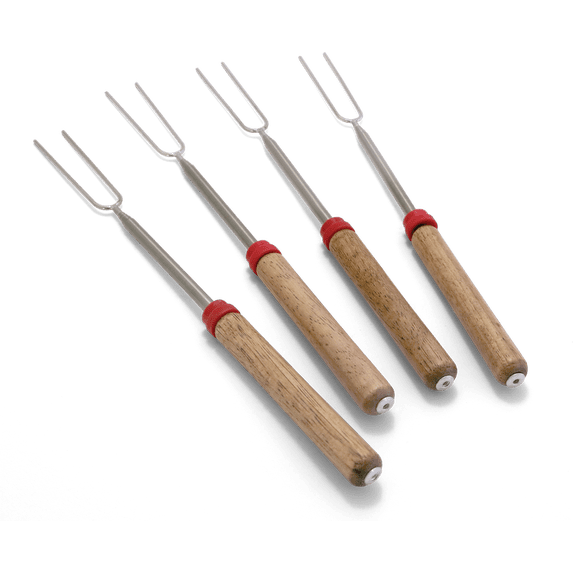 Coghlan's Telescoping Roasting Fork 12.5 to 34 inch,Chrome-Plated Steel, Extendable, 4 Pack