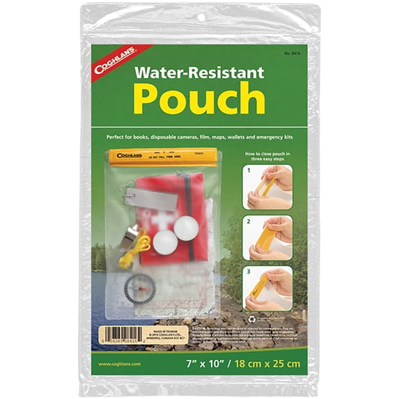 Coghlan's Water Resistant Pouch, 7" x 10", Store Matches, Supplies, & First Aid