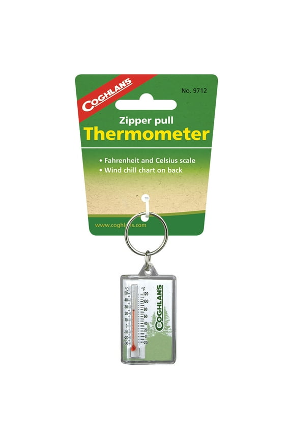 Coghlan's Zipper Pull Thermometer Keychain, Windchill Chart Survival Camping Aid