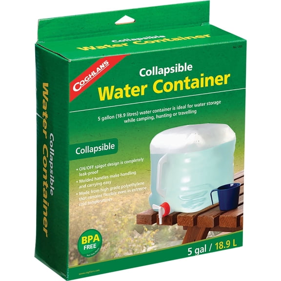 Coghlan's Collapsible Water Container, 5-Gallon, Clear (2)