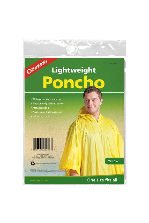 Coghlans Lightweight Poncho- Yellow