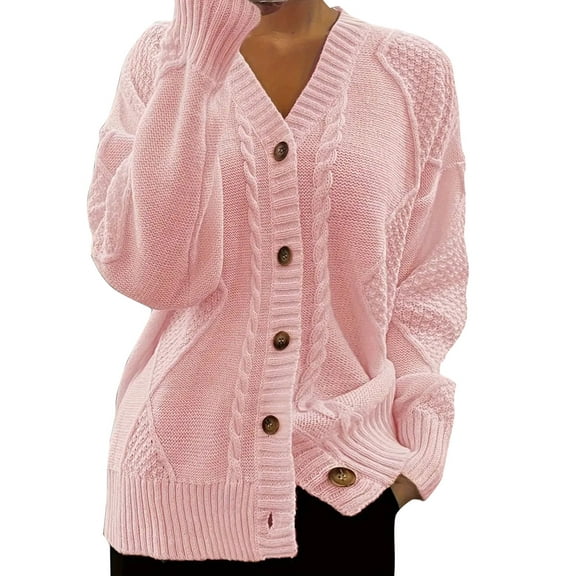 Cogild Cardigans for Women’s Oversized Knitted Button Up Cardigans with Cable Knitted Button Closure Soft and Sweater for Womens Fall and Winter Cardigans
