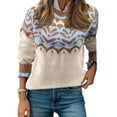 thumbnail image 1 of Cogild Christmas Holiday Sweaters for Womens with Classic Pattern Crew Neck Long Sleeves Warm Winter Sweaters for Womens, 1 of 1