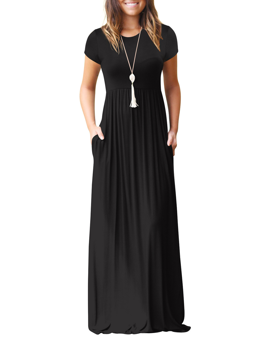 UKAP Short Sleeve Dresses for Women Plus Size Solid Color Sundress ...