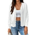 thumbnail image 1 of Cogild Long Sleeve Button Front Cardigans for Womens Lightweight Solid Color Tops with Unique Scalloped V-Neckline Fall Cardigans for Womens Casual and Stylish Cardigans, 1 of 7