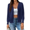 thumbnail image 1 of Cogild Long Sleeve Button Front Cardigans for Womens Lightweight Solid Color Tops with Unique Scalloped V-Neckline Fall Cardigans for Womens Casual and Stylish Cardigans, 1 of 7