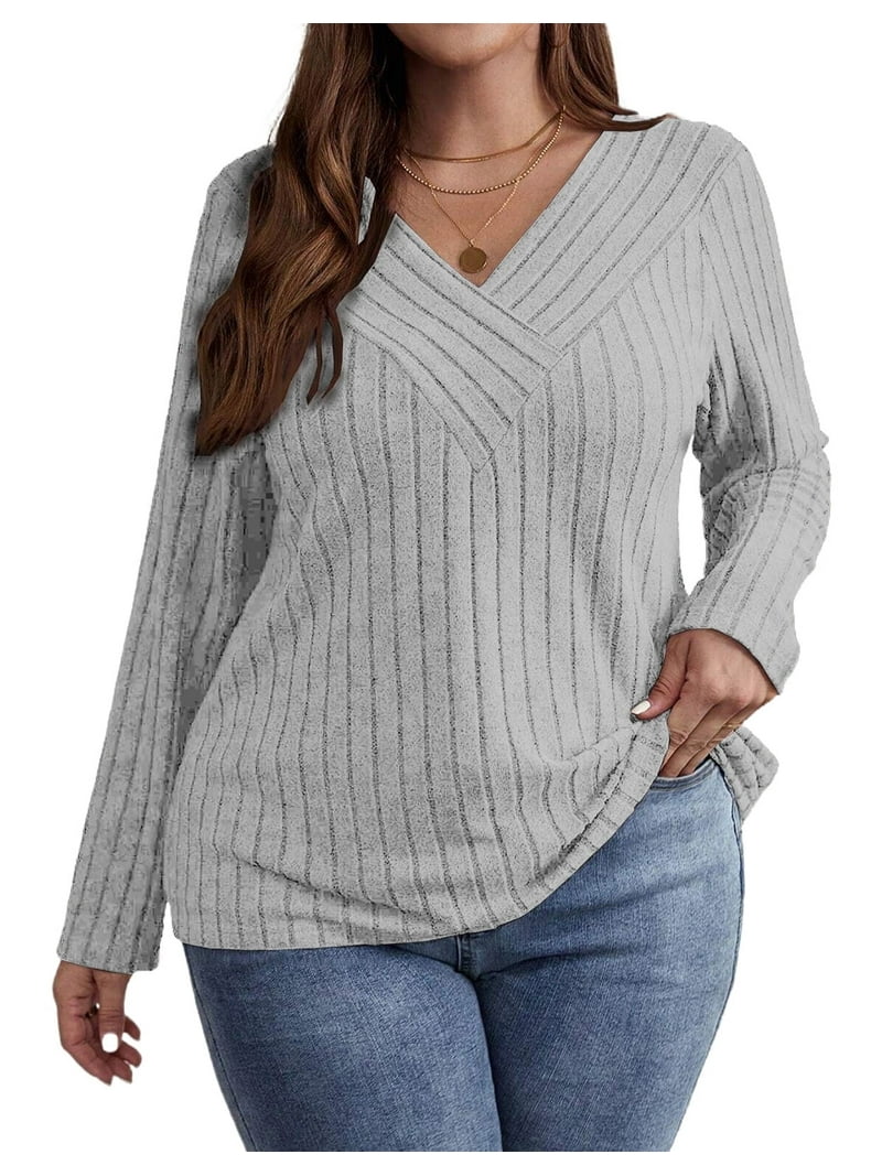 Cogild Plus Size Sweaters for Women's Fall and Winter Knitted
