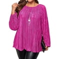 thumbnail image 1 of Cogild Plus Size Sweaters for Women - Long Sleeve Pleated Flowy Top for Casual & Work XL-5XL, 1 of 7
