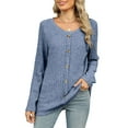 thumbnail image 1 of Cogild Pullover Tops Long Sleeve Tunic Sweaters for Women Causal Sweaters Crew Neck with Button Design, 1 of 6