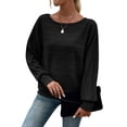 thumbnail image 1 of Cogild Ribbed Knit Pullover Striped Sweaters for Womens Lightweight Shirts for Ladies Long Sleeves Crewneck Design Cozy Oversized Tops, 1 of 7