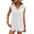 thumbnail image 1 of Cogild Sleeveless Button-Up Blouses for Womens V Neck Cardigans for Womens Summer Outfits, 1 of 7