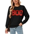 thumbnail image 1 of Cogild Spooky Scream Face Halloween Festival Sweatshirt for Womens Cozy Hollwenns Graphic Pullover Sweatershirts for Womens, 1 of 7