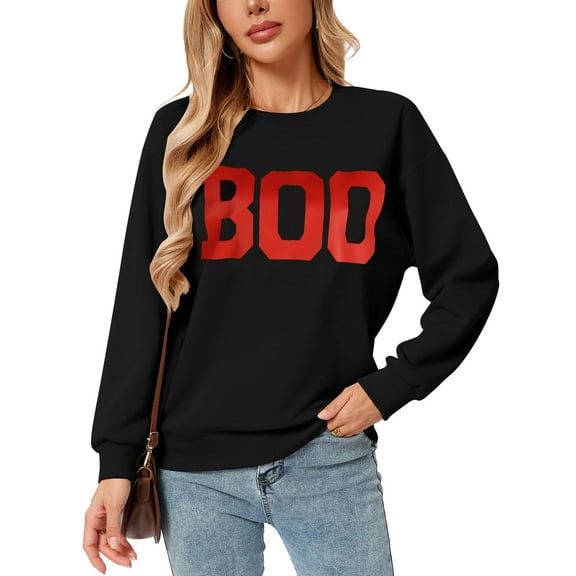 Cogild Spooky Scream Face Halloween Festival Sweatshirt for Womens Cozy Hollwenns Graphic Pullover Sweatershirts for Womens