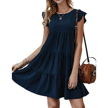 Beugl Summer Dresses for Women 2024, Women's Summer Solid Color ...