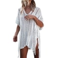 thumbnail image 1 of Cogild Women’s Crochet Swim Cover-up Sleeveless V-Neck Sheer Tunic Beach Dress, 1 of 7