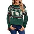 thumbnail image 1 of Cogild Ugly Christmas Sweaters for Womens Tree Gingerbread Man Pattern Sweaters Crew Neck Knitted Sweaters for Womens Warmth Winter Tops, 1 of 7