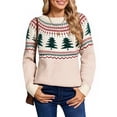 thumbnail image 1 of Cogild Ugly Christmas Sweaters for Womens Tree Gingerbread Man Pattern Sweaters Crew Neck Knitted Sweaters for Womens Warmth Winter Tops, 1 of 7