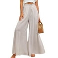 thumbnail image 1 of Cogild Wide Leg Pants for Women Casual Outings Beach Days Summer Comfortable Fit Trousers for Womens with Pockets, 1 of 5