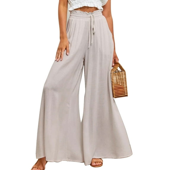 Cogild Wide Leg Pants for Women Casual Outings Beach Days Summer Comfortable Fit Trousers for Womens with Pockets