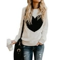 thumbnail image 1 of Cogild Women Cute Heart Sweaters Casual Crew Neck Pullover Cable Knitted Sweater, 1 of 6