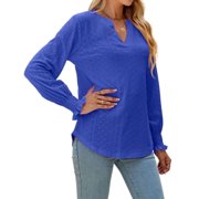 Womens Shirts Lace Top Casual Long Sleeve V Neck Shirts for Womens Puffed Puffed Sleeves Tops for Womens Cogild
