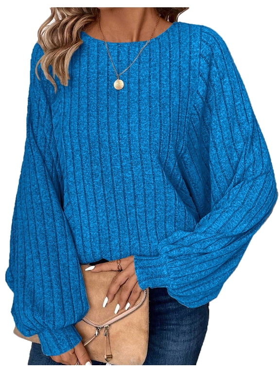 Luxe Plus Size Long Sleeve Sweater with Round Neck