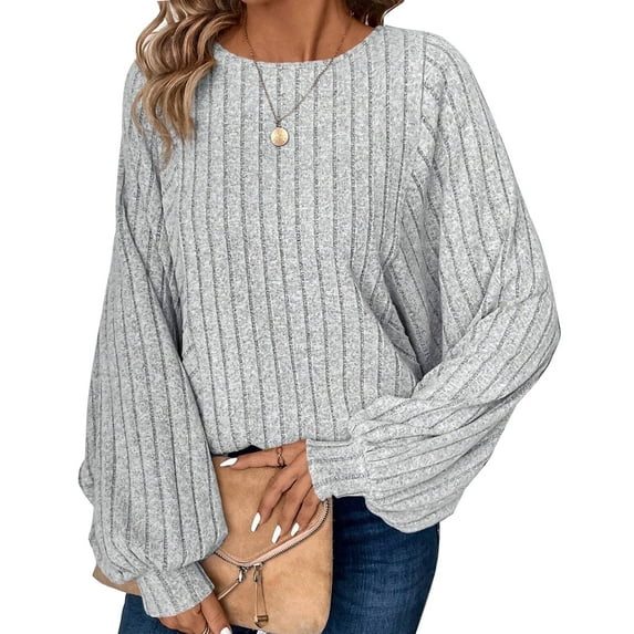 Women Lightweight Sweaters Ribbed Solid Color Design 5XL Plus Size Sweaters for Womens Long Sleeves Oversized Pullover Tops Relaxed Fit Cogild