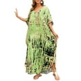 thumbnail image 1 of Cogild Women Swimsuit Cover Ups Ethnic Short Sleeve V Neck Plus Size Beach Kaftan Dresses, 1 of 6