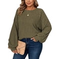 thumbnail image 1 of Cogild Women's Plus Size Sweaters for Women, Lightweight Ribbed Solid Color Long Sleeve, Oversized, 5XL, 1 of 5