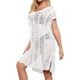 thumbnail image 1 of Cogild Women's Swimsuit Cover Up Solid Hollow Out Beach Dress Casual Beachwear Bathing Suit, 1 of 5