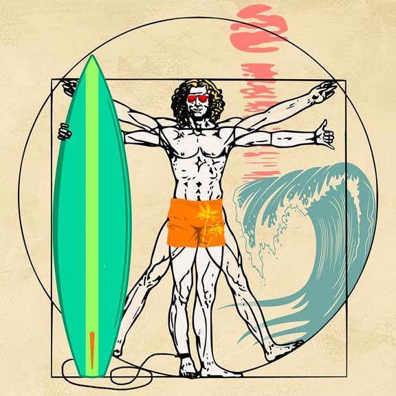 Cogito Ergo Surf (detail) Poster Print - Steven Hill (12 x 12)