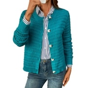 COGILD Coglid Textured Knit Cardigans for Womens with Button-Down Front Classic Design Fall Winter Sweaters for Womens Solid Color Cardignas for Ladies