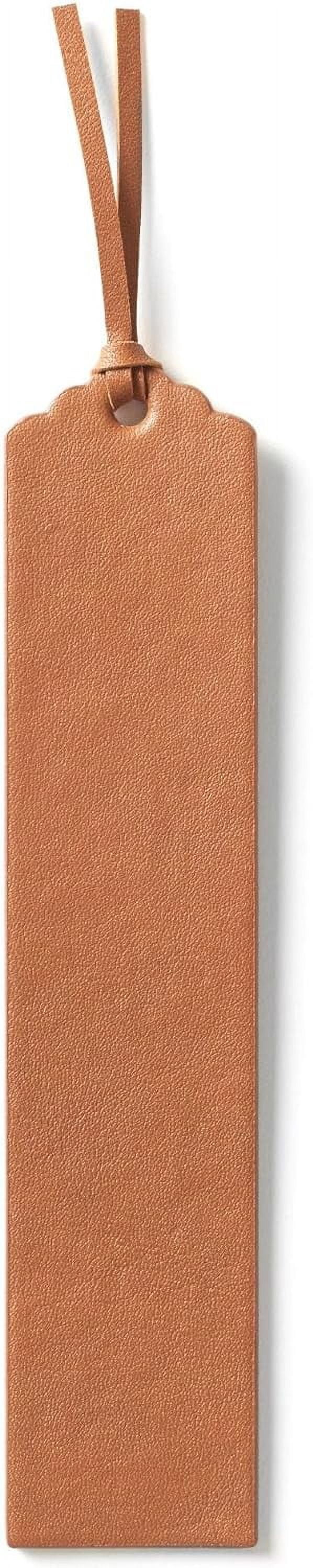 Cognac  Bookmark – Leather Bookmarker with Fringe Tie, Minimal Sleek Design & Durable Construction for Readers, Journals & Coffee Table Books