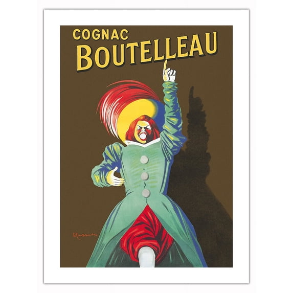 Cognac Boutelleau - Vintage French Advertising Poster by Leonetto Cappiello c.1919 - Fine Art Matte Paper Print (Unframed) 18x24in