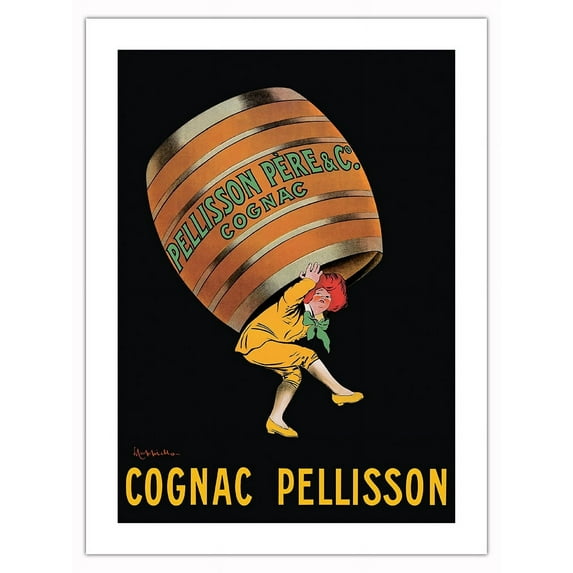 Cognac Brandy - Pellisson Père & Co. - Vintage France Advertising Poster by Leonetto Cappiello c.1907 - Fine Art Matte Paper Print (Unframed) 18x24in