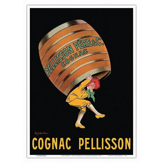 Cognac Brandy - Pellisson Père & Co. - Vintage France Advertising Poster by Leonetto Cappiello c.1907 - Master Art Print 10in x 14in