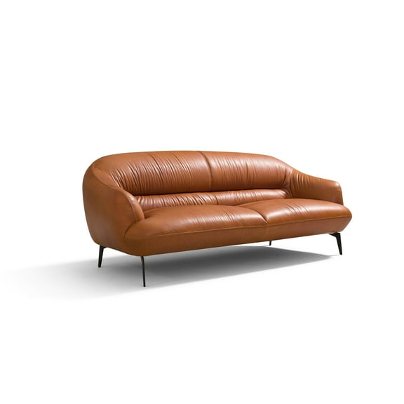 Cognac Leather , Made, Tight Back & Seat, Metal Legs, Synthetic Wood, 38" Product Depth, 81" Seat Width, 34" Height, 2 Option Couch, Made In , Cushion, , 88" 17" 22"