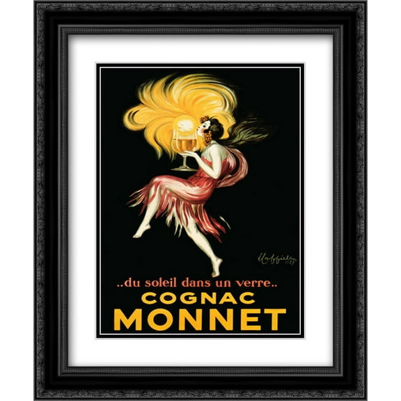 Cognac Monnet 2x Matted 20x24 Black Ornate Framed Art Print by Leonetto Cappiello