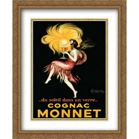 Cognac Monnet 2x Matted 28x34 Large Gold Ornate Framed Art Print by Cappiello, Leonetto